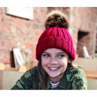 Bonnet enfant publicitaire avec pompon