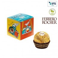 Mini-cube publicitaire avec chocolat Ferrero rocher publicitaire
