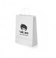 Mini sac en papier kraft blanc 18 x 24 x 8 cm