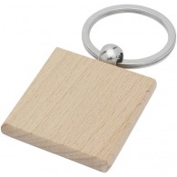 Porte-clés personnalisable carré en bois de hêtre