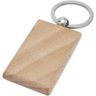 Porte-clés personnalisé rectangulaire en bois de hêtre
