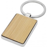 Porte-clés personnalisable rectangulaire en bambou
