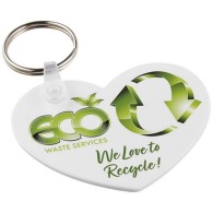 Porte-clés personnalisable recyclé en forme de coeur