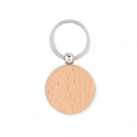 Porte-clés personnalisable rond en bois