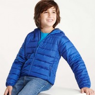 Veste personnalisable homme matelassée avec rembourage touché plume, capuche fixe ajustable NORWAY (Tailles enfants)