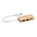 Hub USB 3 ports en bambou, Hub publicitaire