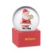SANTO - Petite boule à neige en verre, boule de Noël publicitaire