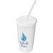 Gobelet isolant à double paroi Stadium 350ml, gobelet avec paille publicitaire