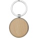 Porte-clés rond Moreno en bois de hêtre, Porte-clés en bois publicitaire