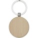 Porte-clés rond Giovanni en bois de hêtre, Porte-clés en bois publicitaire