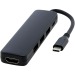 Adaptateur multimédia en plastique recyclé Loop RCS USB 2.0-3.0 avec port HDMI cadeau d’entreprise