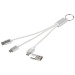 Câble de charge 4-en-1 Metal en aluminium recyclé avec porte-clés, câble de chargement publicitaire