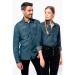Chemise Denim Manches Longues Femme Kariban cadeau d’entreprise
