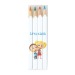 Set quadri 4 couleurs 8,7cm, Crayon de couleur publicitaire