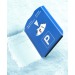 Gratte-neige et disque de stationnement, disque de stationnement publicitaire