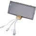 Porte-clés câble de charge en bambou Sutton, Porte-téléphone portable et support, socle, base pour smartphone publicitaire