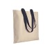 Shopper en coton naturel 220g/m², anses longues colorées, sac coton publicitaire