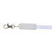 Lanière avec mousqueton avec fonction de câble de recharge avec prise Micro-USB/Lightning, câble de chargement publicitaire