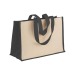 Tote-bag avec soufflet en coton 280g/m², détails en toile de jute, anses longues, Tote bag publicitaire