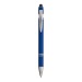 Stylo à bille en aluminium caoutchouté avec gomme pour écran tactile et clip en métal, Stylo avec stylet pour écran tactile publicitaire