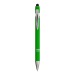 Stylo à bille en aluminium caoutchouté avec gomme pour écran tactile et clip en métal, Stylo avec stylet pour écran tactile publicitaire