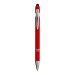 Stylo à bille en aluminium caoutchouté avec gomme pour écran tactile et clip en métal cadeau d’entreprise