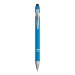 Stylo à bille en aluminium caoutchouté avec gomme pour écran tactile et clip en métal, Stylo avec stylet pour écran tactile publicitaire