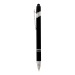 Stylo à bille en aluminium caoutchouté avec gomme pour écran tactile et clip en métal, Stylo avec stylet pour écran tactile publicitaire