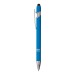 Stylo à bille en aluminium caoutchouté avec gomme pour écran tactile et clip en métal, Stylo avec stylet pour écran tactile publicitaire