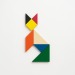 Jeu de tangram en bois coloré, 7 pièces, avec pochette en coton, casse-tête chinois et jeu de patience publicitaire