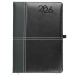 Agenda journalier 2026, couverture rigide en PU thermocollé avec piqûres sur les bords, agenda publicitaire