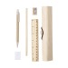 Trousse de papeterie de la ligne nature en bois, gomme publicitaire