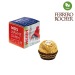 Mini-cube publicitaire avec chocolat Ferrero rocher, Coffret, boîte ou ballotin de chocolats publicitaire