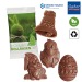 Figurine en chocolat Pâques en flowpack de papier cadeau d’entreprise
