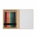 Set de crayons de couleur, carnet de notes - Paddy, Crayon de couleur publicitaire