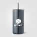 Gobelet Borealis en acier inoxydable recyclé avec paille - 475 ml Colour Jet, Mug isotherme publicitaire