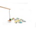 Jeu de pêche de 10 poissons en bois, jeu pour enfants publicitaire
