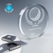Trophée rond à bord droit, trophée en verre publicitaire