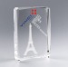 Rectangle facetté, bloc de verre presse-papier avec gravure 3D publicitaire