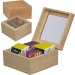 Boîte de rangement pour le thé en bambou avec couvercle en verre pour 40 sachets de thé cadeau d’entreprise