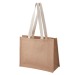 Sac en jute avec anses plates en coton, Sac en toile de jute publicitaire