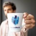 Mug céramique évasé avec impression photo en sublimation, mug avec impression photo quadri publicitaire