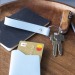Recycled Leather Keyring porte-clés, Porte-clés recyclé publicitaire