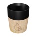 Mug céramique avec base en bois aimantée, Mug noir publicitaire