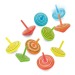 SET 10 TOUPIES EN BOIS NATUREL ?GIRO? cadeau d’entreprise