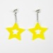 Boucles d'oreilles néon star x2 jaune, boucle d'oreille publicitaire