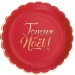 ASSIETTES FESTONNEES ROUGES 23CM JOYEUX NOEL X 8 cadeau d’entreprise