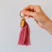 Porte-clés long pompon, pompon publicitaire