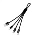 Câble court 4 en 1 - 18cm à charge rapide 20W en matériaux recyclés - Noir cadeau d’entreprise