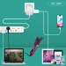 Adaptateur universel de voyage avec sorties USB-C et USB-A - Blanc, prise électrique universelle et adaptateur universel de voyage publicitaire
